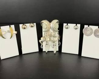 5 Pairs Sterling Silver 925 Earrings 45.06g