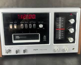 IMA Craig PS1000 Stereo 8Track AMFM Radio Digital Alarm Clock Receiver Woodgrain
