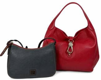 Dooney Bourke Leather Handbags Red Hobo Charcoal Crossbody