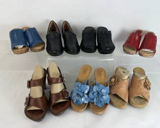 Born, BOC, Clarks Womens Leather Comfort Shoes Sandals Heels 7 Pair Lot