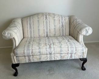 Loveseat with Carved Claw Feet