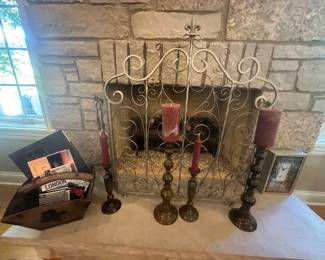 Fireplace screen and more decor