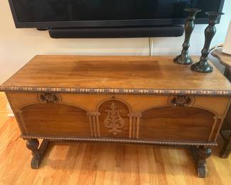 Antique cedar chest (TV not for sale)