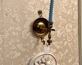 PAIR OF THESE BRASS WALL CANDLE SCONCES