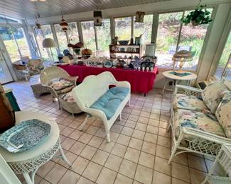 SUNROOM IS FULL OF WICKER