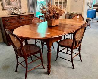 EARLY TABLE AND CHAIRS