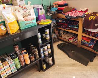 Clothing includes winter gear, dresses, tuxedos, Padres gear, t-shirts, pajamas, robes, Hawaiian shirts