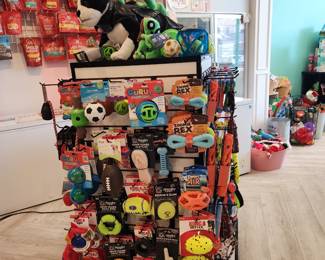 Puzzle feeders, KONGs, interactive toys, floating toys, balls