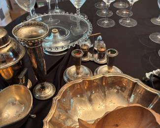 Serving pieces and glassware