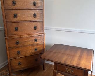 Vintage oak tallboy chest of 6 drawers