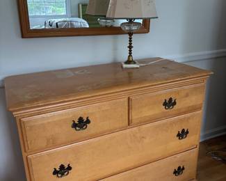 Vintage colonial-style wood dresser chest