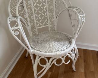 White wicker chair