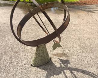 02 Rare A.B. Aronsson Soner Vintage Swedish Armillary Sphere Sundial With Zodiac Images