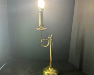 Vintage Solid Brass Candlestick Table Lamp Traditional Electric Accent Lamp