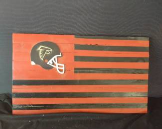 Custom Atlanta Falcons Flag In Wood