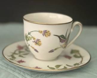 Wedgwood Bone China Small Tea Cup, Saucer and Small Bowl Hummingbirds