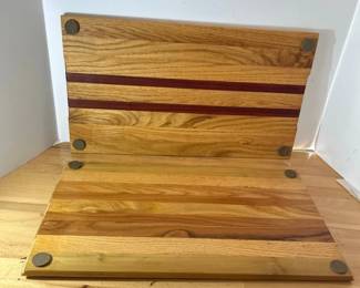 Pair of Handcrafted Hardwood Cutting Charcuterie Boards