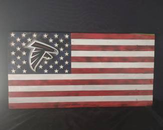 Handcrafted USA Flag With Atlanta Falcons Emblem