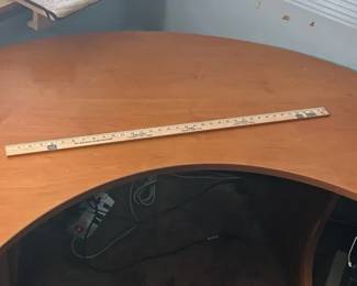 Large Curved Executive Office Desk Cherry Wood Finish