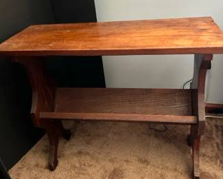 Vintage Solid Wood Magazine Rack Side Table