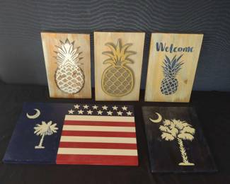 Pineapple And South Carolina Handcrafted Wood Decor