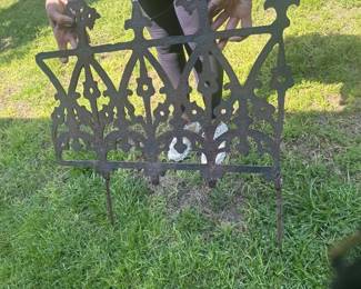 Vintage Ornate Cast Iron Garden Panel with Ground Stakes