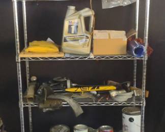 4 Tier Rolling Shelf With Contents