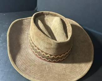 Vintage 100 Cotton Corduroy Western Cowboy Hat Size L