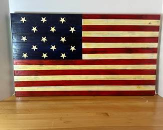 Handcrafted Fort McHenry 1814 Series American Flag Wall Art Signed