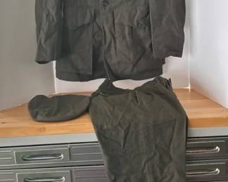 Vintage U.S. Marine Corps PFC Wool Service Uniform with Trousers Garrison Cap