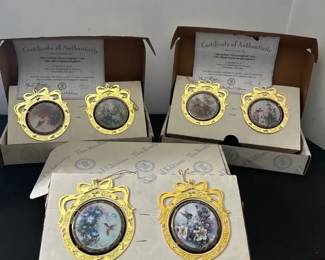 Bradford Exchange Hummingbird Porcelain Christmas Ornaments 6 w Original Boxes 2 COAs