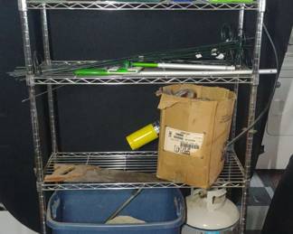 Rollings Metal Shelf With Contents