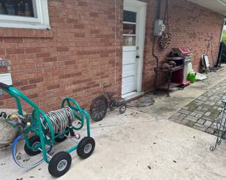 Outdoor hose cart