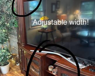 "X-Pandable" slides to fit the TV, currently housing a 65" Samsung TV