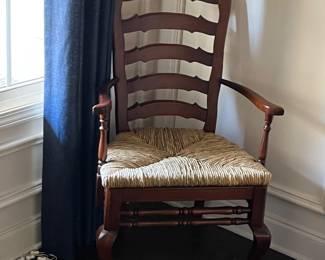 Pair of dining chairs with seagrass seating. $75