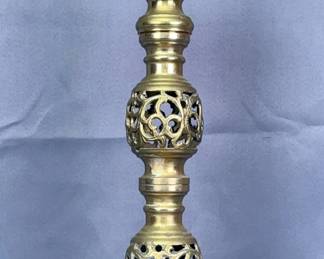 Brass Ornate Candle Stick, 18.5" Tall