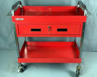 U.S. General Rolling Tool Cart With Locking Drawer, 35" x 34.5" x 16"