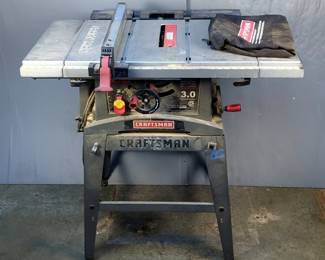 Craftsman 10" Table Saw, Model 137.248840, 3.0HP, On Stand 34.5" x 38" x 26"