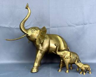 Brass Elephants, 3.5" to 13.5", Qty 3