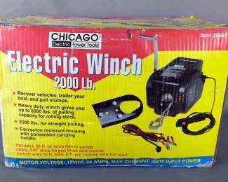 Chicago Electric 2000lb Winch, Model 39997, In Original Box