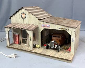Last Chance Garage Wood And Metal Lit Decorative Diorama