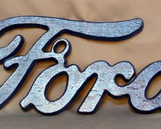 Painted Metal Ford Sign, Approx 10" x 24"