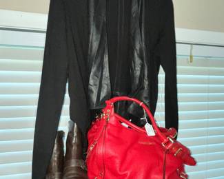 RED "MICHAEL KORS" PURSE & BLACK "CHICO'S" JACKET