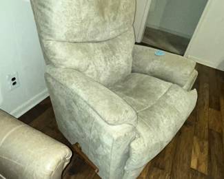 WE HAVE A PAIR OF THESE MICRO-SUEDE ROCKER RECLINERS!