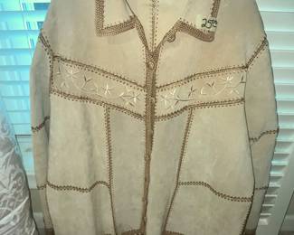 FRINGED PATCHWORK LEATHER JACKET
