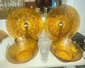 COLLECTION OF INDIANA GLASS TIARA AMBER