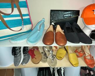 NEIMAN-MARCUS STRIPE PURSE & LOTS MORE SHOES!