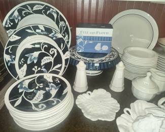 FITZ & FLOYD "BRISTOL" AND PFALTZGRAF "HERITAGE WHITE"