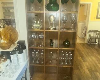 MAPLE DISPLAY SHELF - FULL OF BEAUTIFUL GOBLETS!
