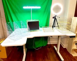 Home office/Adjustable height desk/Organizers/Lighting